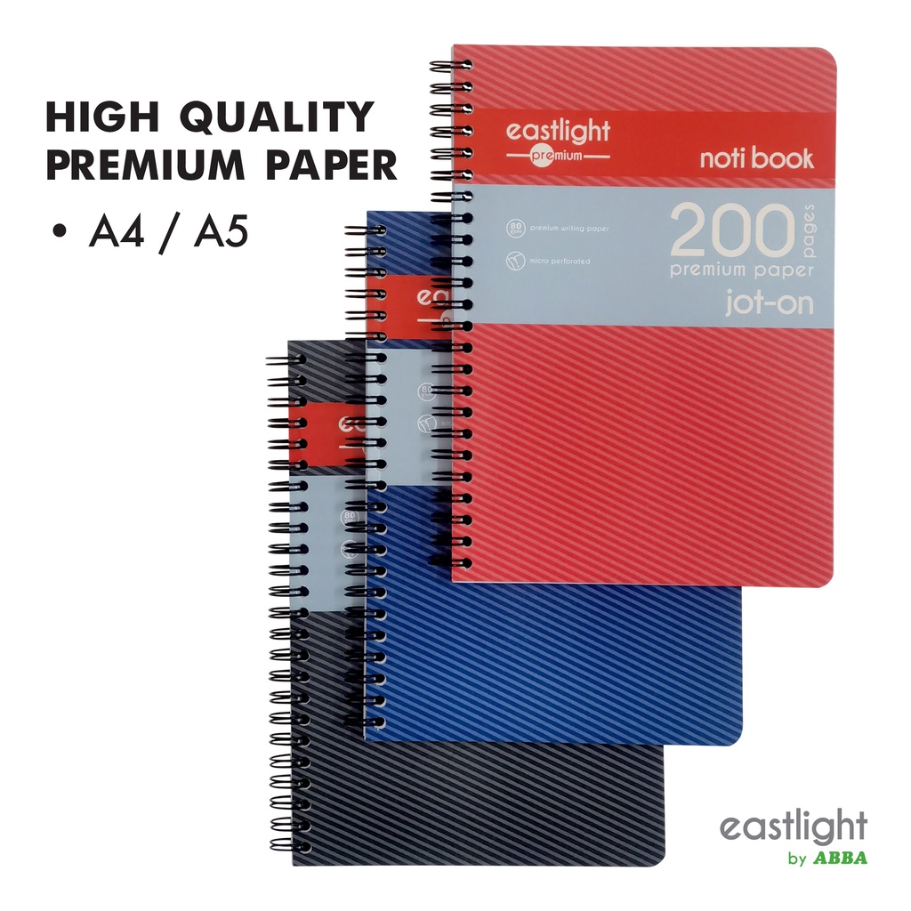 ABBA 200 pages Notebook A4 A5 Wirebound / Buku Nota / Journal Ruled ...