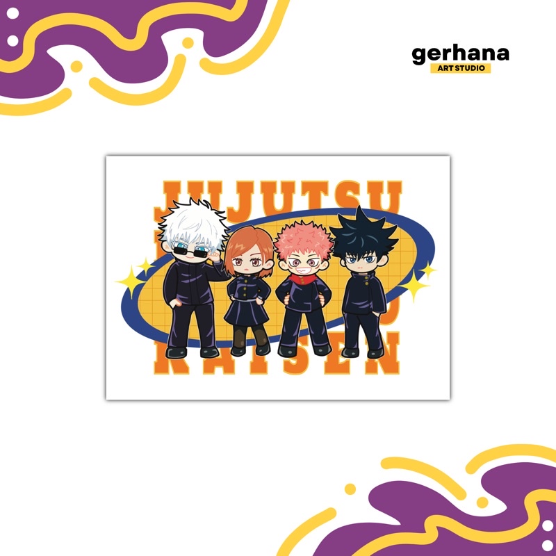 Jujutsu Kaisen A6 Art Print Gojo Yuji Nobara Zenitsu Inosuke Shopee