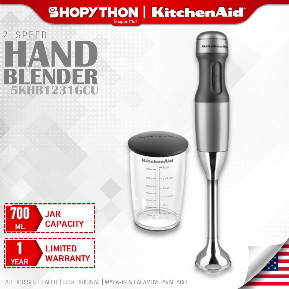 KITCHENAID 2 Speed Hand Blender 5KHB1231GCU Contour Silver (0.7L/180W