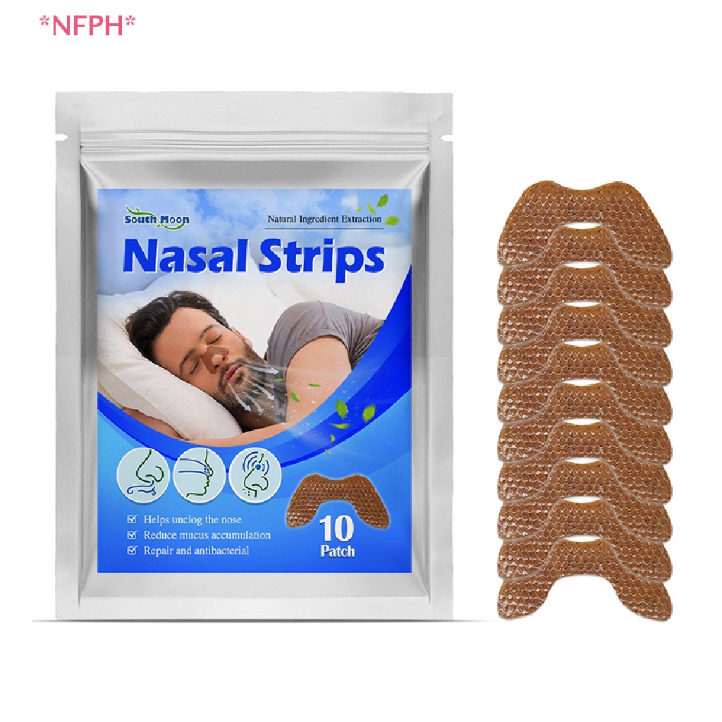 Nfph> 10pcs Better Breathe Nasal Strips Anti Snoring Strip Ventilation 