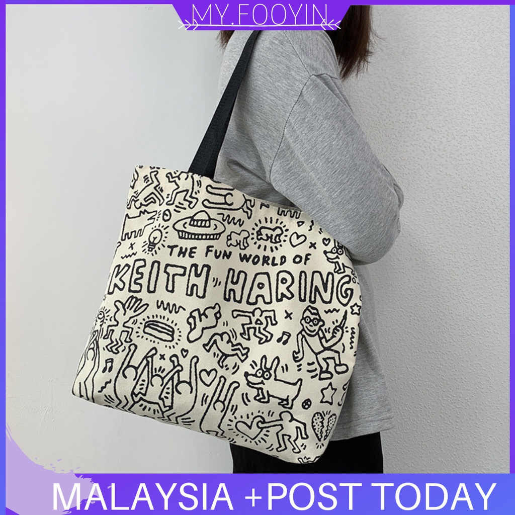 N99 READY STOCK MYFOOYIN Korean High Quality Bear Zipper Canvas Bag