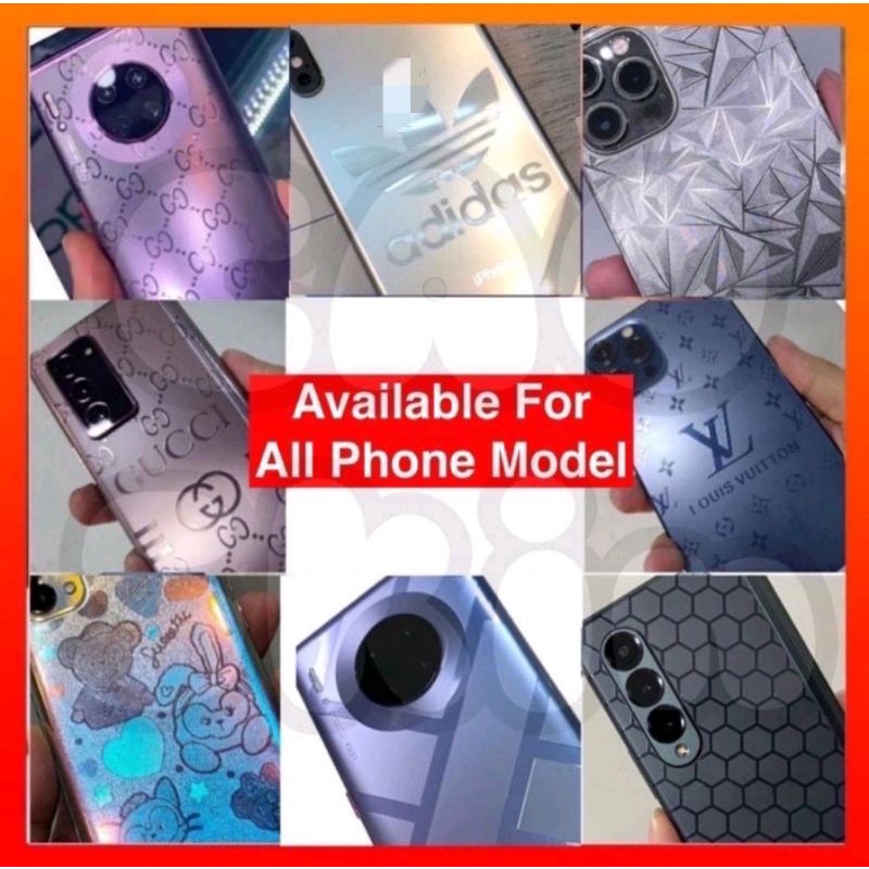 Transparent sticker phone protector wrap mobile back film model customize手机背膜 Telephone Sticker Phone Sticker