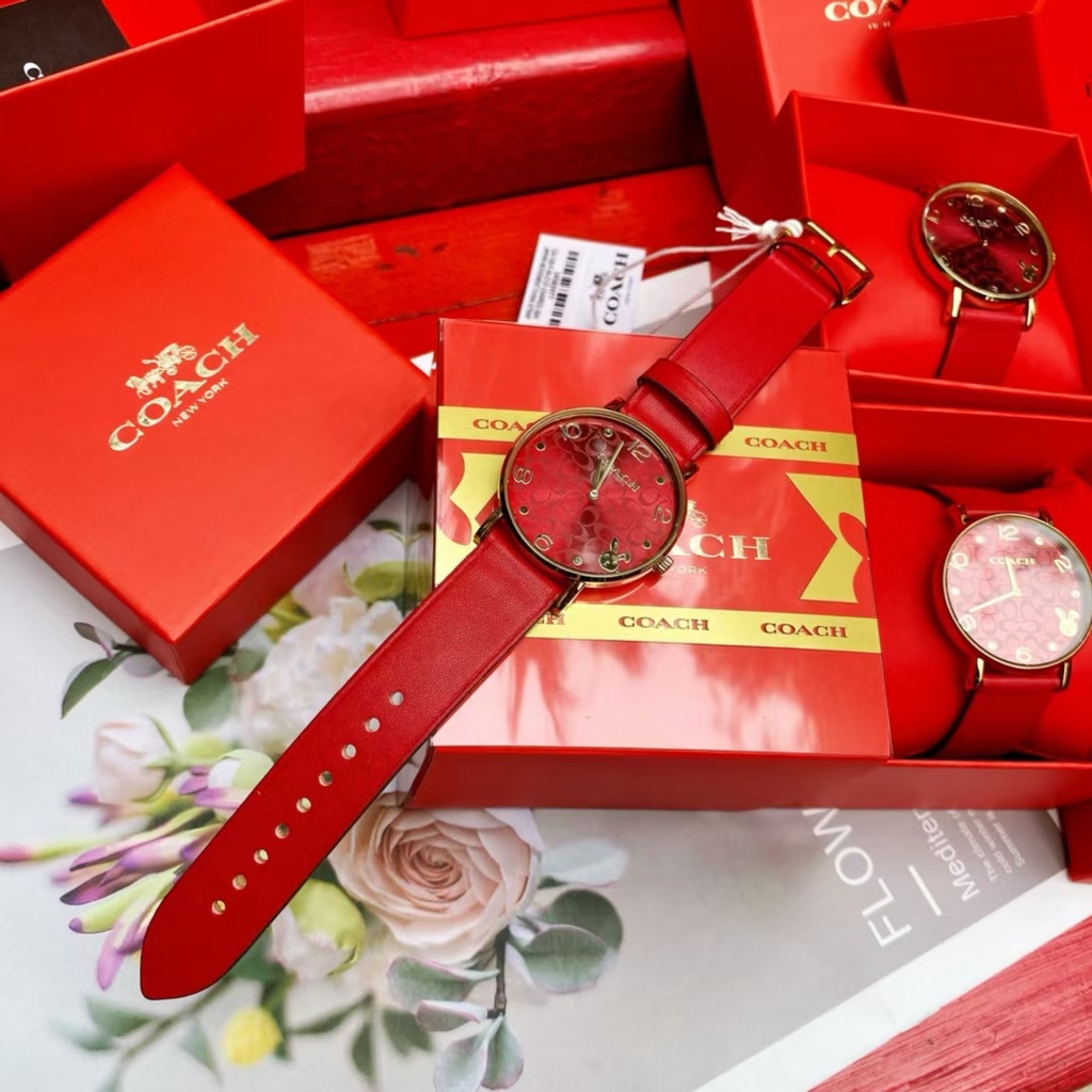 100% original and authentic 【COACH】 Zodiac Rabbit Year limited! Ladies belt  watch Red watch classic | Shopee Malaysia
