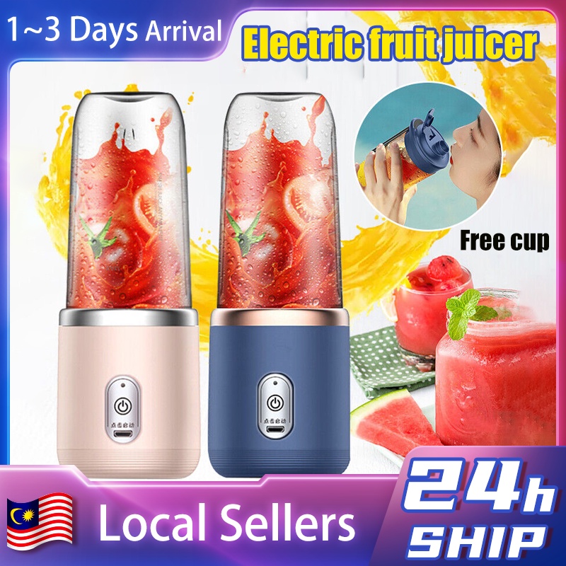 2Cup Electric fruit juicer blender juice mixer mini Wireless Portable household USB Charging 6 Blade gift juice cup榨汁机