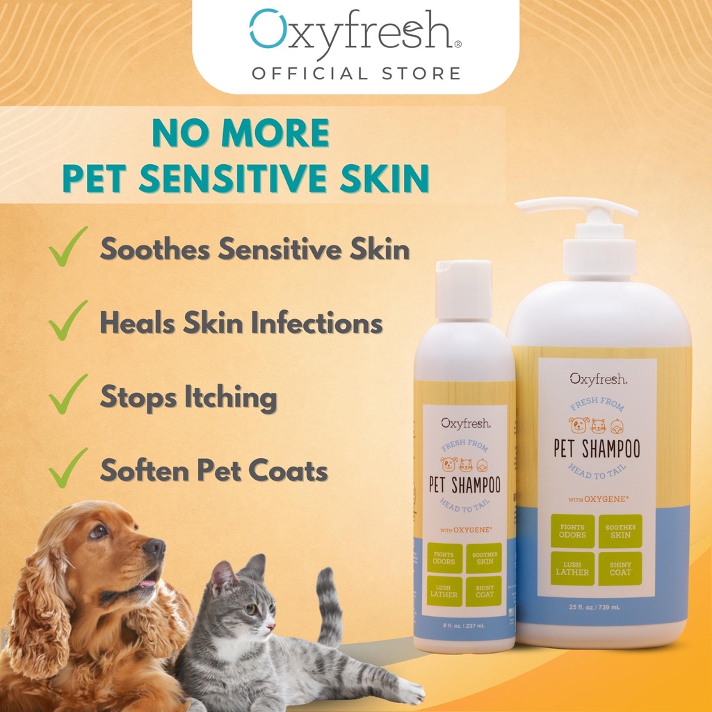 Oxyfresh Pet Shampoo - Anti Itch Cat Shampoo & Dog Shampoo - Shiny Coat 