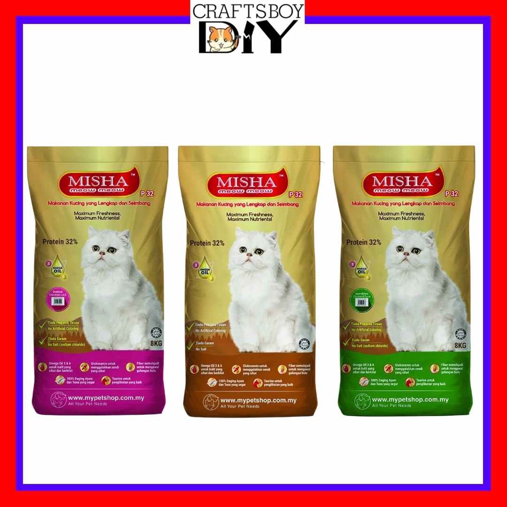 MISHA Cat Dry Food 500g Misha 1 5kg Ocean Fish Seafood Misha Chicken Tuna Makanan Kucing Misha