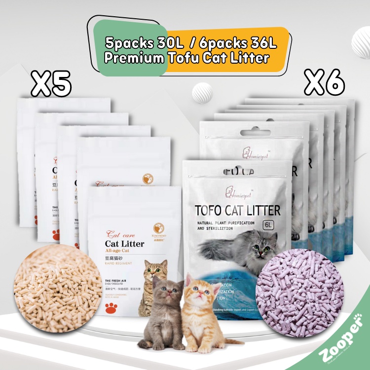 One Carton 6packs 36L / 5packs 30L Pasir Kucing Wangi Eco Premium