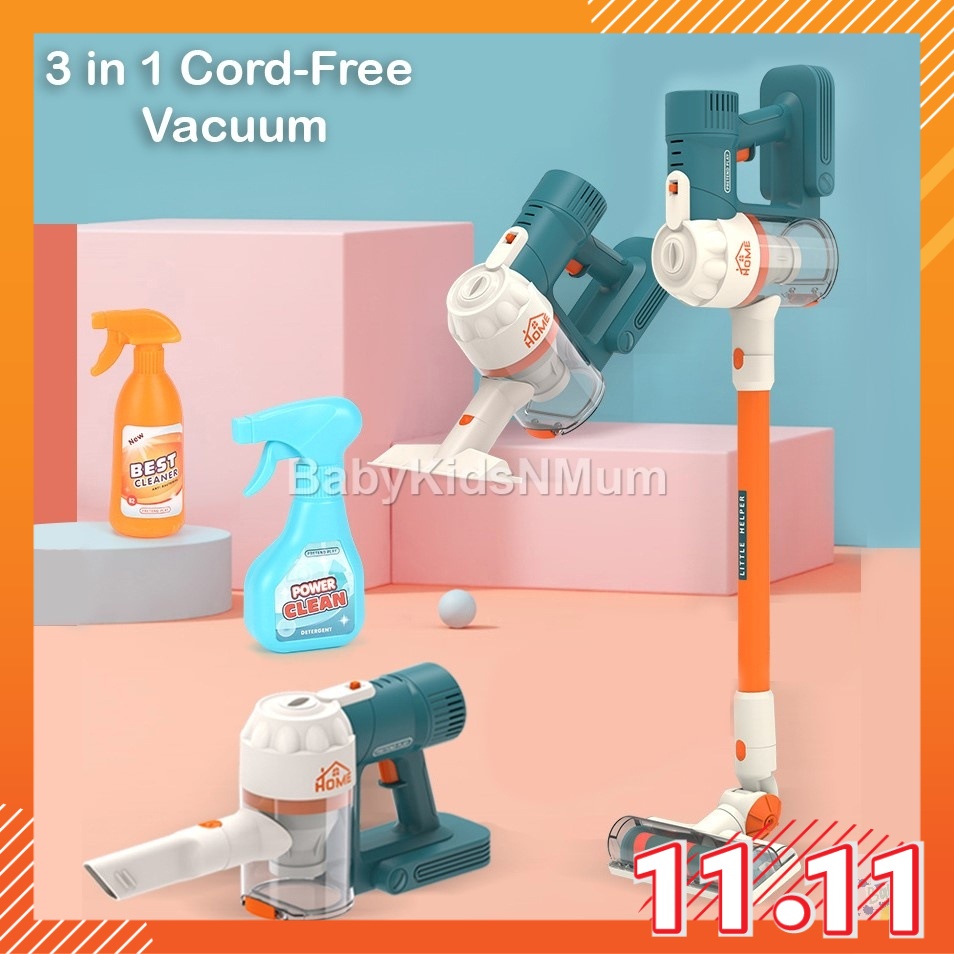 3 In 1 Electric Vacuum Cleaner Toy Playset House Keeping Tools Cleaning