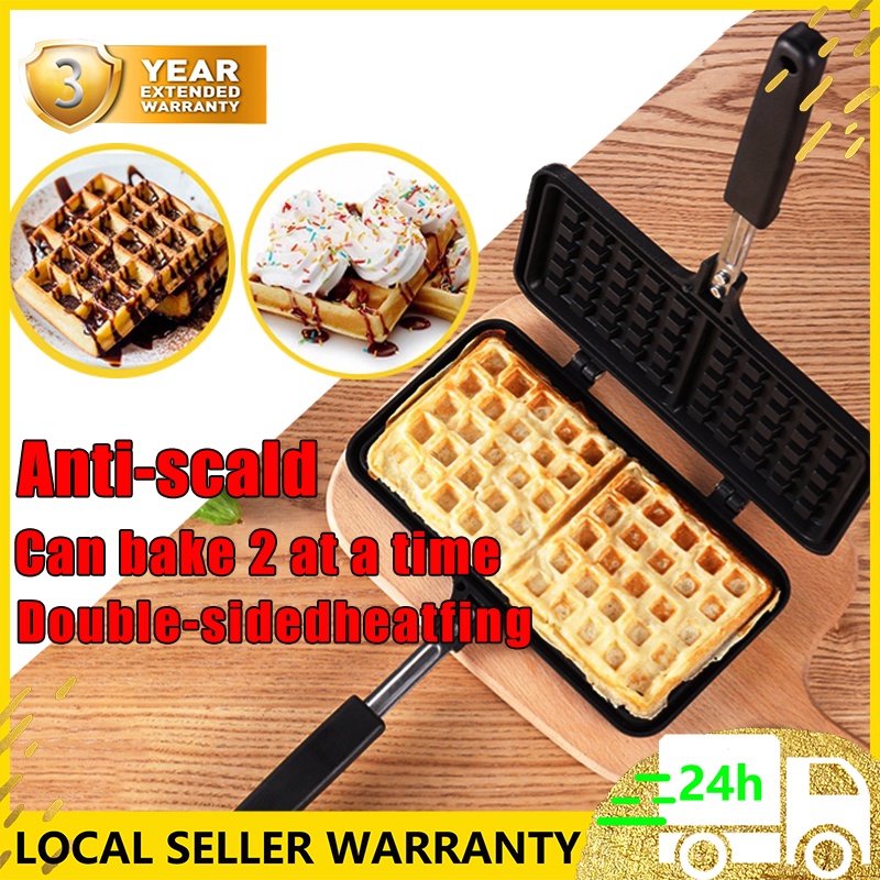 Ready Stock🚚Waffle Maker/Waffle Iron Maker/Non-Stick Pan Mold/Waffle Baking Pan/Breakfast Kitchen Cooking Press Plate To