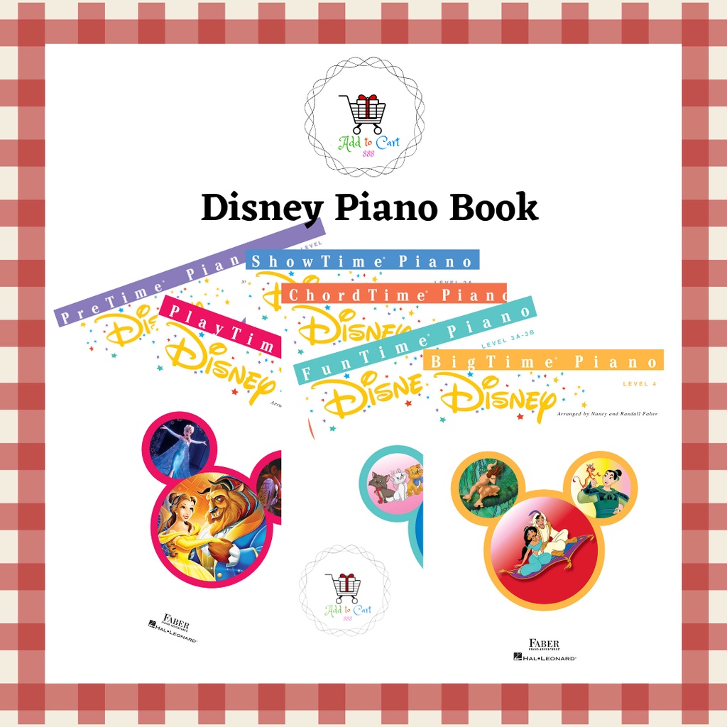 DISNEY PIANO BOOK Primer Level, Level 1, Level 2A, Level 2B, Level 3A