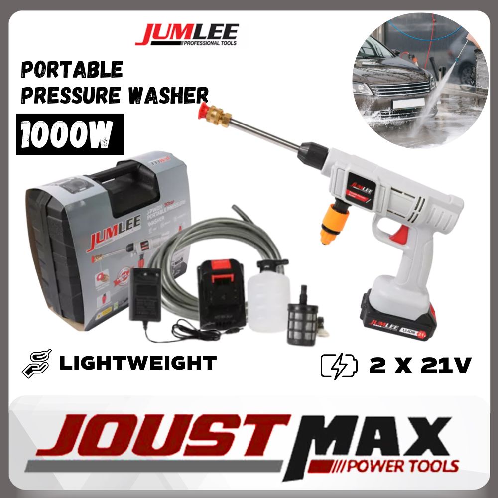JUMLEE 1000w 1500W Cordless Portable Pressure Water Jet Gun Car Wash
