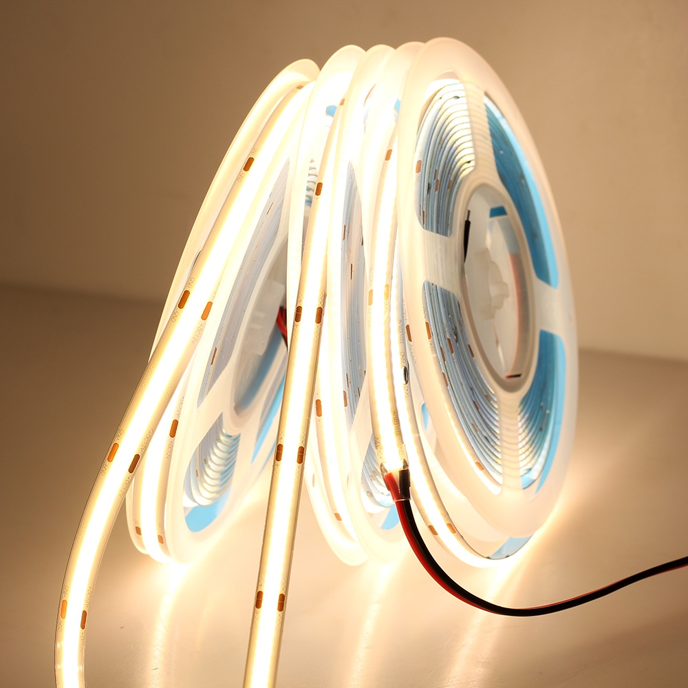 DC12V 24V 5M COB LED Strip High Density 320led/m 480led/m 528led/m Flexible LED Light Strip 3000K 4000K 6000K LED Tape
