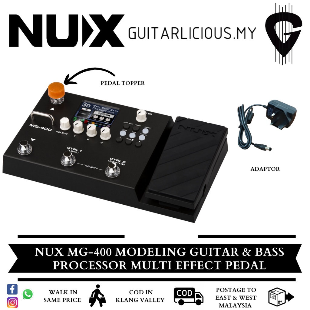 NUX MG400 Modeling Guitar & Bass Processor Multi Effect Pedals (MG400