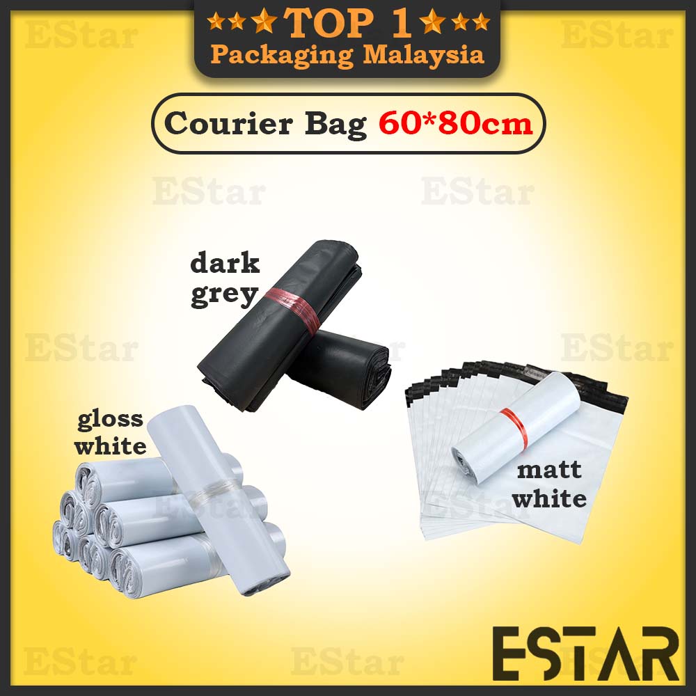 60x80cm Large Size Courier Bag Flyer Premium Grade White Matt Gloss