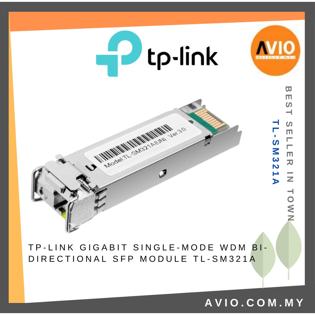 TP-LINK Tplink Gigabit Single Mode WDM Bi-Directional SFP Module LC Connector Interface TL-SM321A