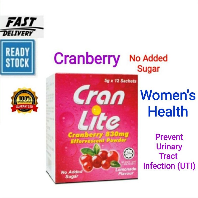 CRAN LITE CRANBERRY EXP10/2024 12 SACHETS 5G EFFERVESCENT POWDER 830MG