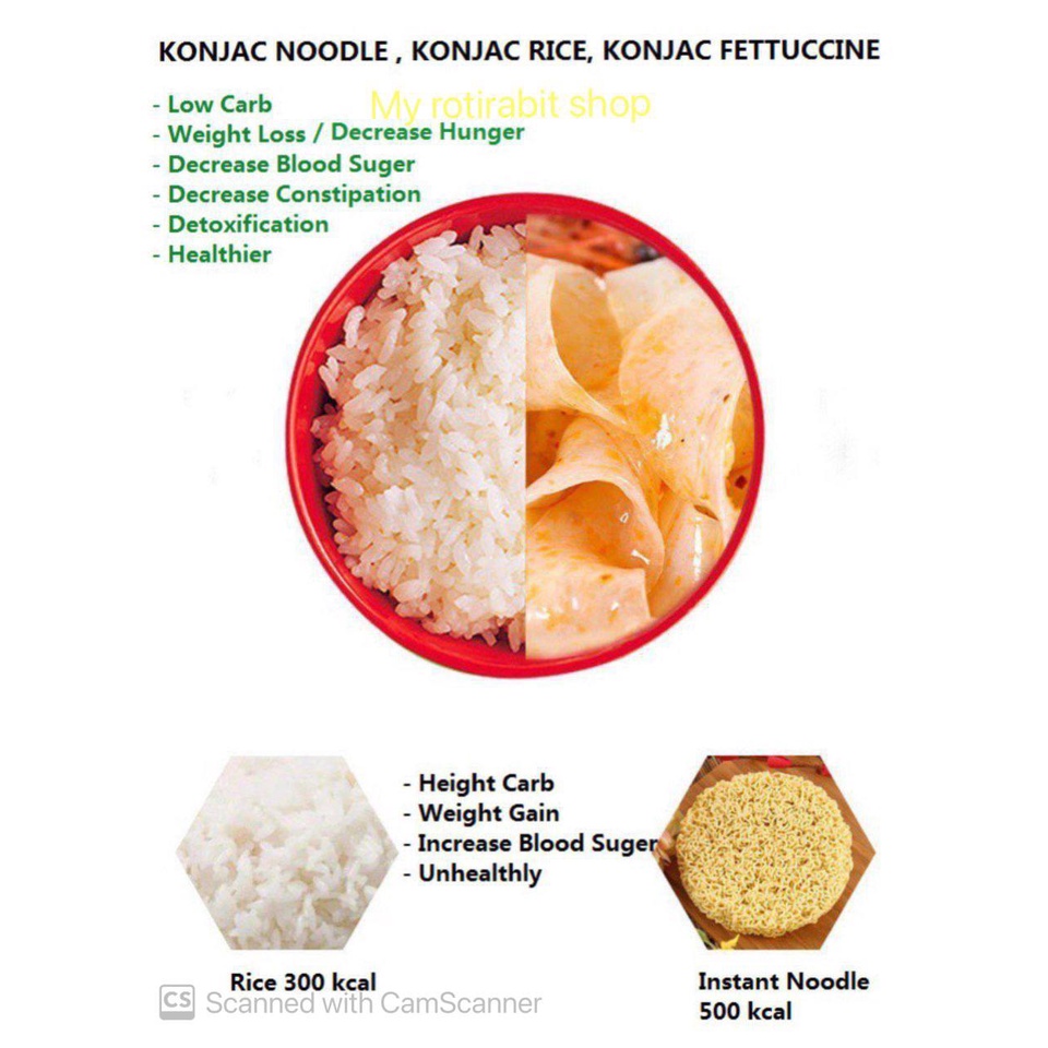 30 packs KONJAC Noodle KONJAC Rice KONJAC Kuey Teow Udon Big