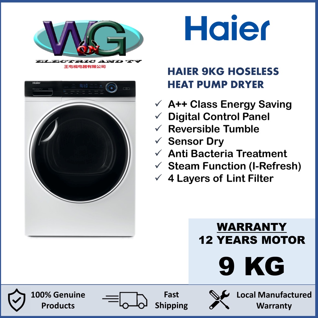 Haier Heat Pump Clothes Dryer (9KG) HD90A2979 Shopee Malaysia