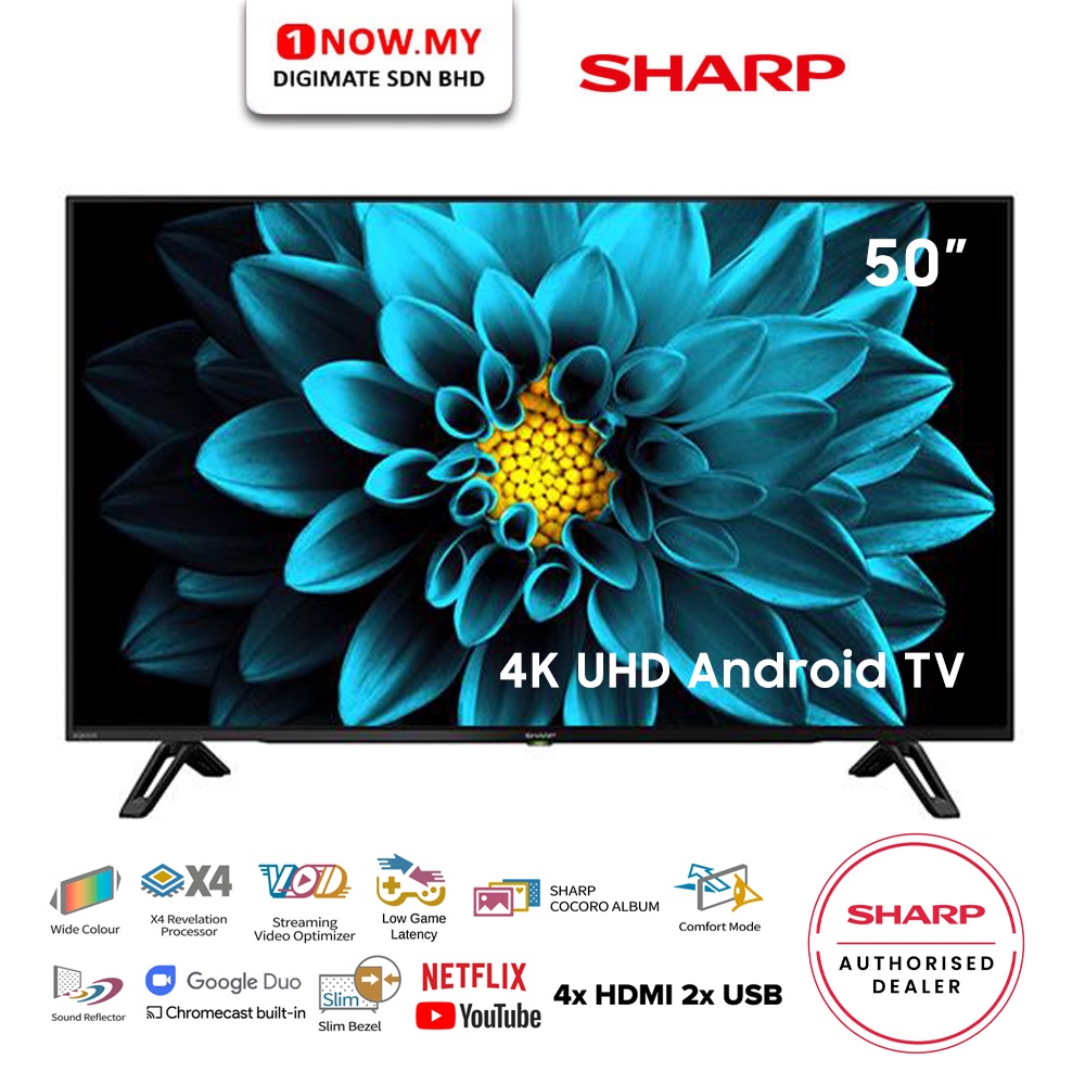 SHARP 50" AQUOS 4K UHD Android TV 4TC50DK1X | Shopee Malaysia