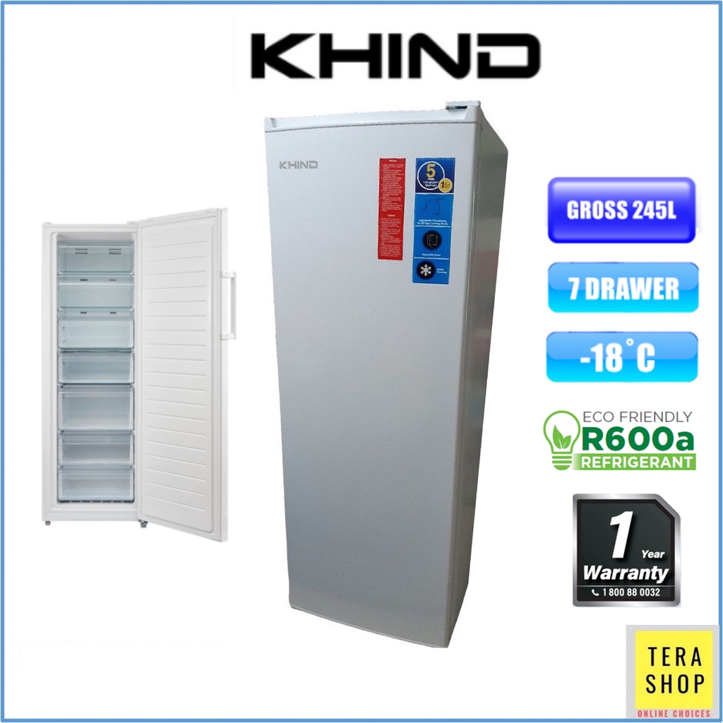 Khind UF225 Upright Freezer 245L Single Door Peti Beku Shopee Malaysia