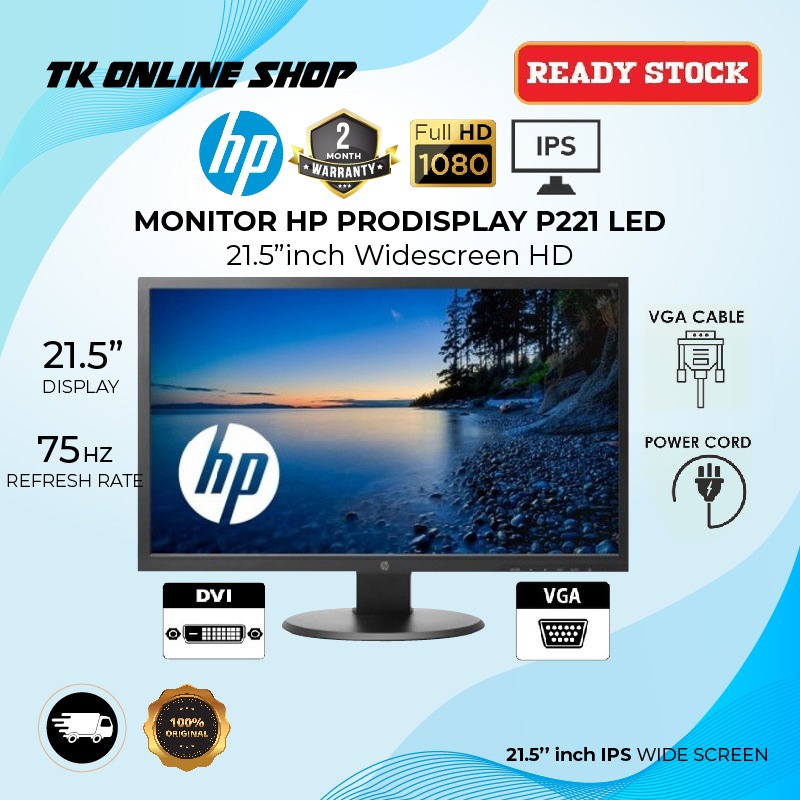 Monitor HP ProDisplay P221 LED 21.5"inch Widescreen Resolution 1920 x