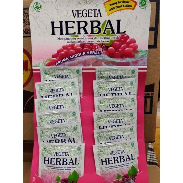 💯% ORI Vegeta Herbal rasa anggur 5g x 12 sct | Shopee Malaysia