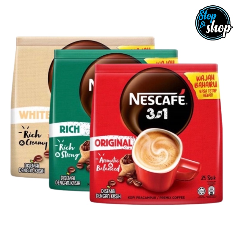 NESCAFE 3in1 Instant Coffee Original/ Rich / Rich & Creamy Shopee