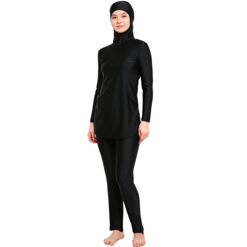 Modernly Modest Melur Muslimah Swimwear Set Black (Plus Size Available ...