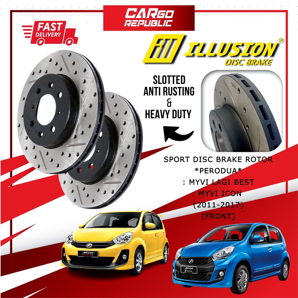 Illusion Sport Disc Brake Rotor Perodua Myvi Lagi Best , Icon1.3 / 1.5