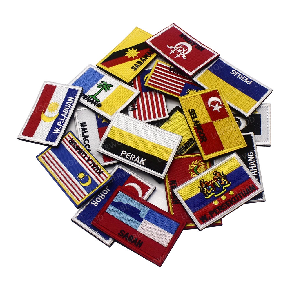 Malaysia State Flag Patch Malaisie Velcro Patches badge for clothing backpack