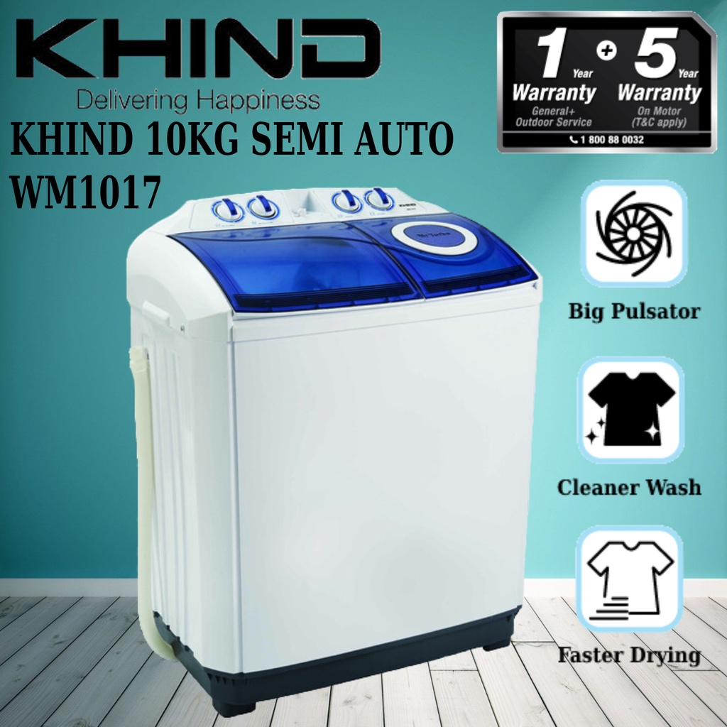 10KG SEMIAUTO WASHING MACHINE MWMB1310SA // KHIND 10KG SEMI