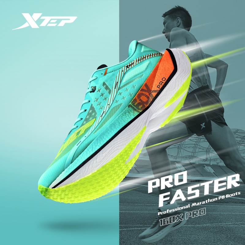 Xtep 160x  PRO Men Professional Running Shoes Lightweight Outdoor Man  Lelaki Sukan Sports Marathon Racing Carbon PlateWear-Resistant Non-slip  Shock Absorption Breathable Mesh | Shopee Malaysia