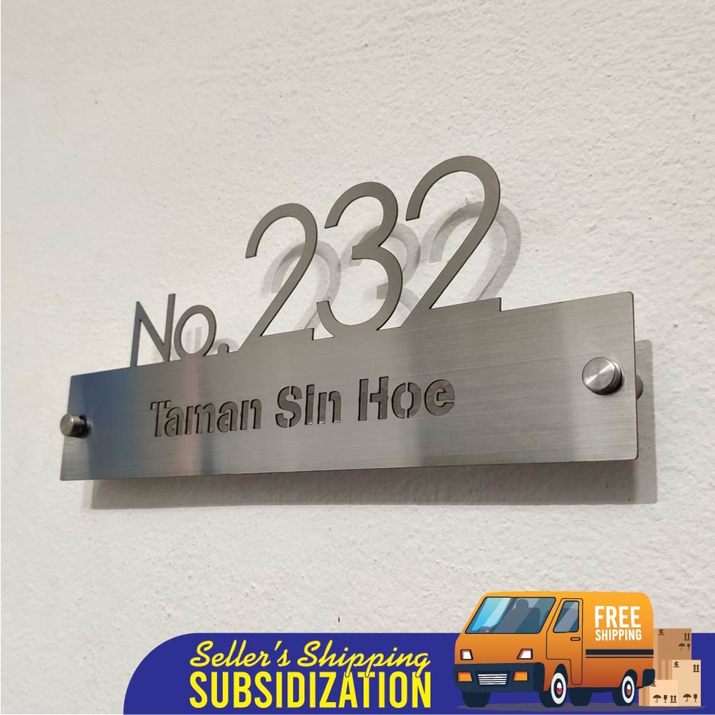 Modern Metal Stainless Steel 304 Home Address Plate House Number Sign