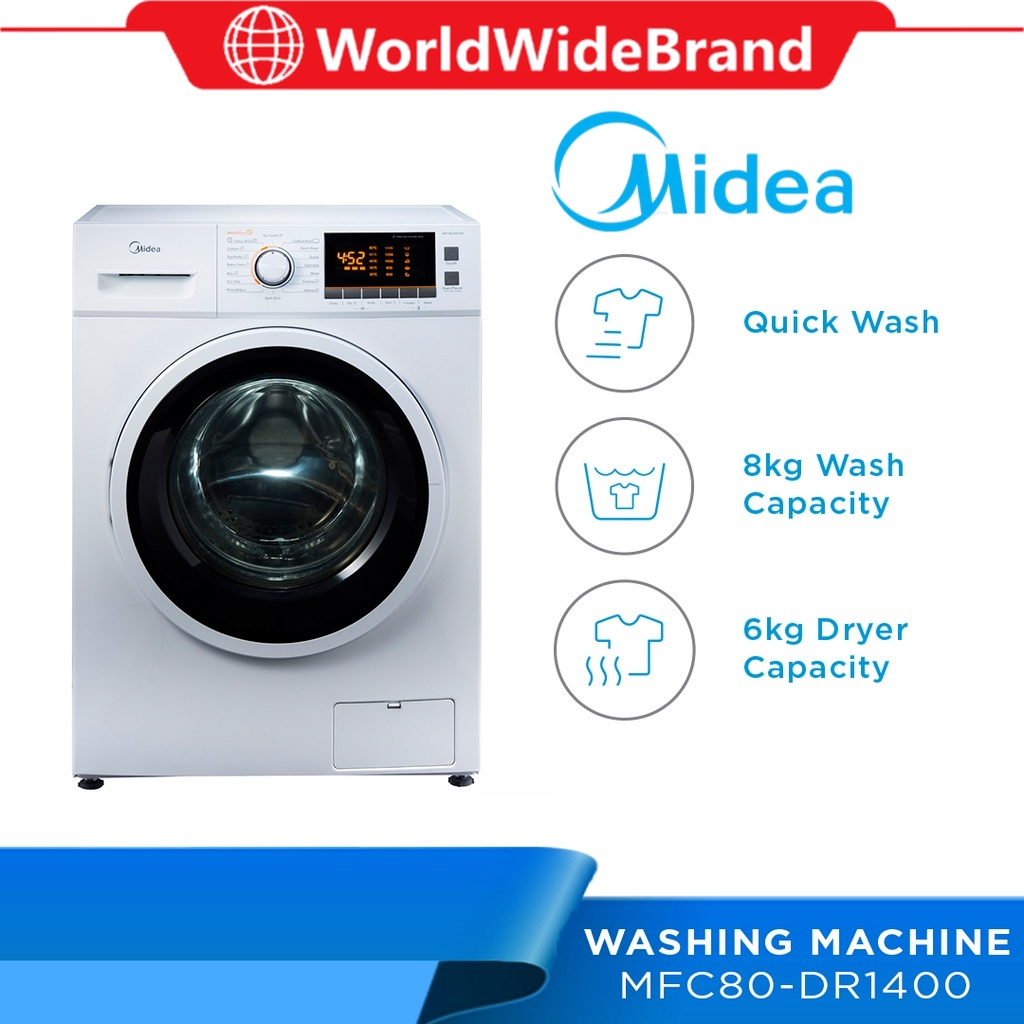 Midea Combo 2 In 1 Washer Dryer MFC80-DR1400 (8KG/6KG) MF100D85B (8.5KG ...