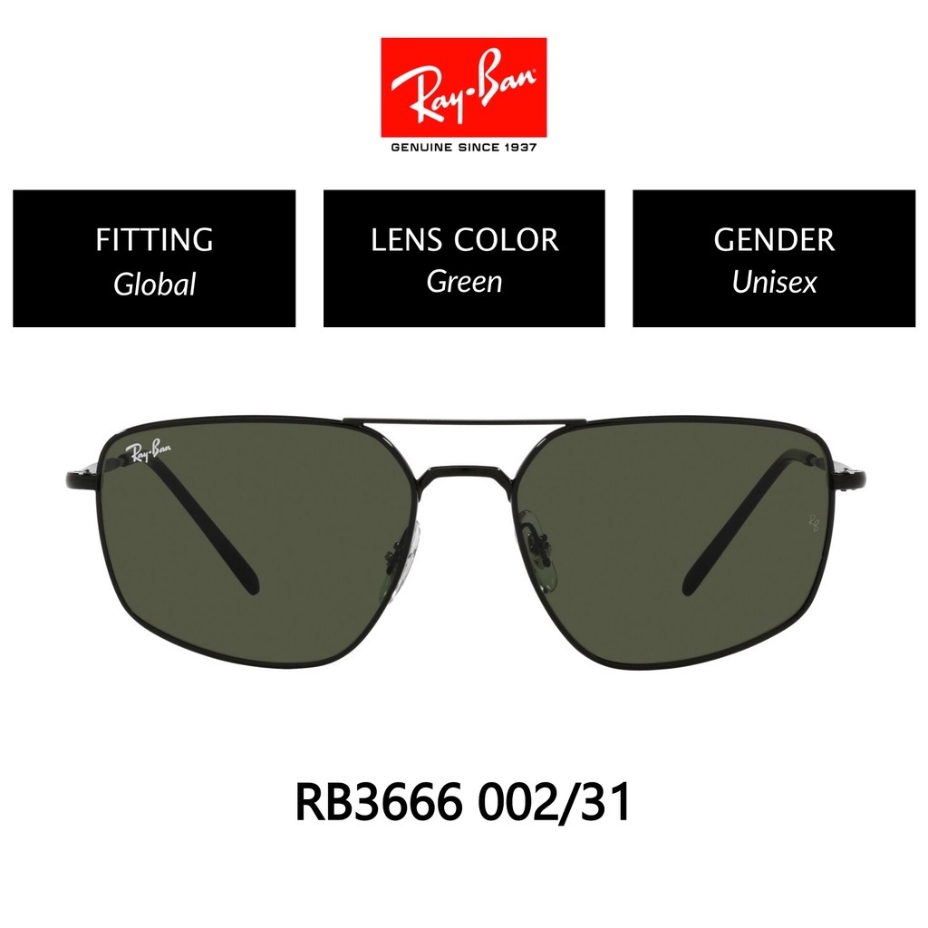 Ray-Ban 0RB3666 002/31 | Unisex Global Fitting | Sunglasses | Size 56mm |  Shopee Malaysia