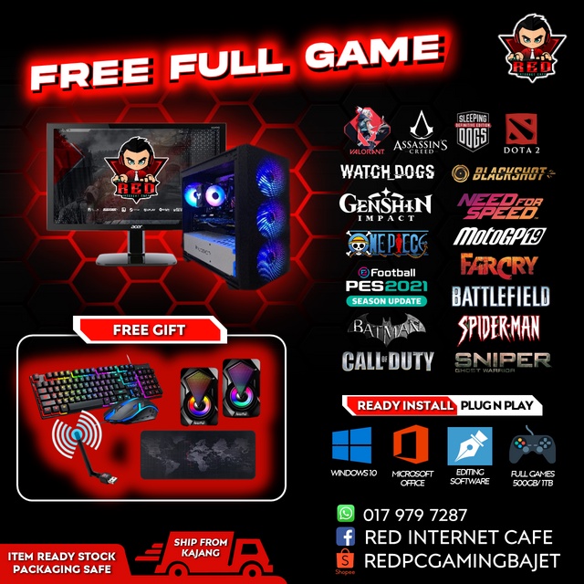 PC Gaming Full Set SIAP FREE FULL GAMES / Desktop Budget Full Set /PC Budget Full Set Shopee