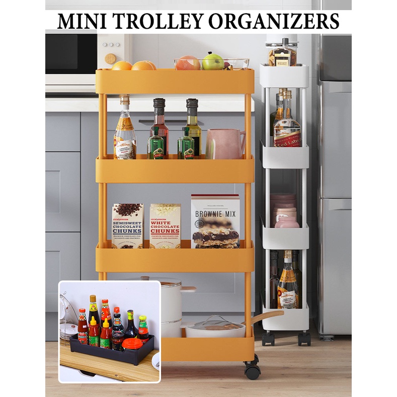 Multipurpose Storage Shelves Rack with roller wheels (2 Colours