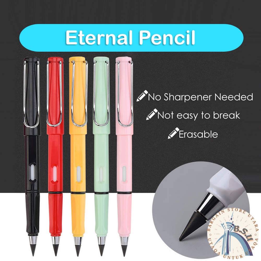 BSU FREE ERASER Eternal Pencil Permanent Erasable No Need Sharpening ...