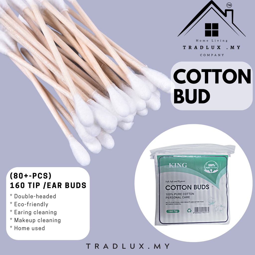 Tradlux Wood Cotton Bud (80+pcs) 160 TIP /Ear Buds Shopee Malaysia