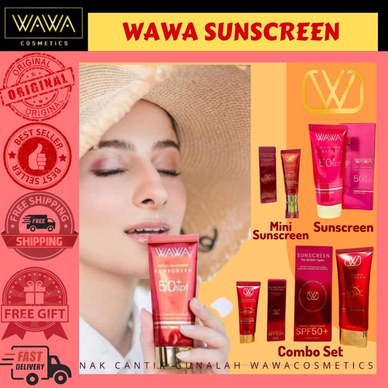 ‼️ ‼️ WAWA SUNSCREEN FACE| SUNSCREEN SPF 50 UV LIGHT PROTECTION | ORIGINAL HQ | WAWACOSMETICS BG WAWA ZAINAL