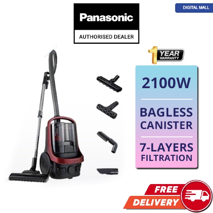 PANASONIC MCCL607 2100W CYCLONE BAGLESS CANISTER VACUUM CLEANER WITH