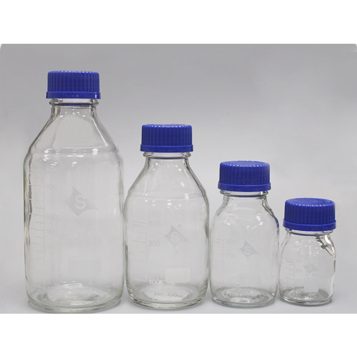 Laboratory Bottle, Clear Glass with Blue Screw Cap, 500ml | Shopee Malaysia