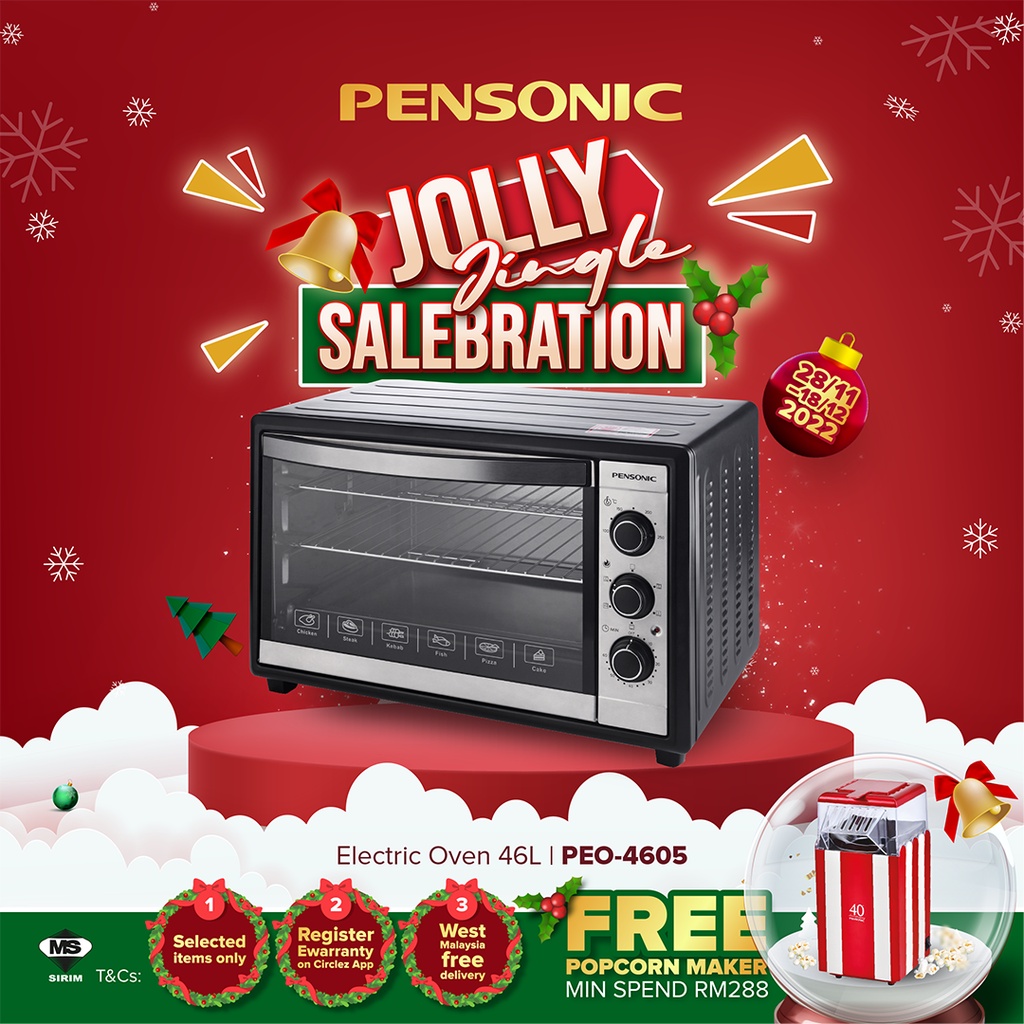 Pensonic Electric Oven Bake Cake Toast Roast (46L) PEO4605 Shopee