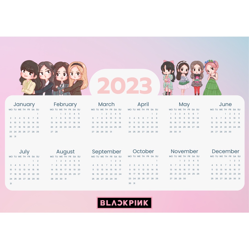 Blackpink Wall Calendar 2023 Sample 1 Shopee Malaysia