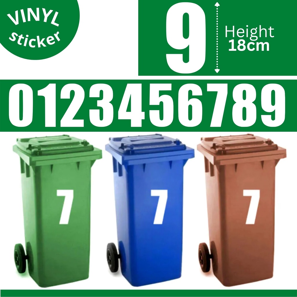 (Ready Stock) 0123456789 Number 18cm(H) Vinyl Decal Sticker for