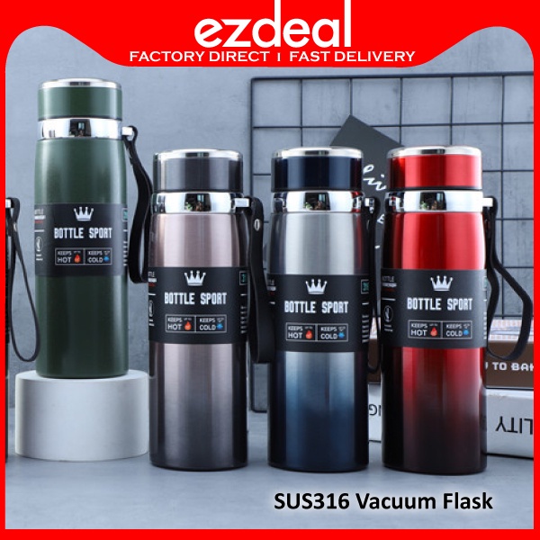 1000ml SUS316 Stainless Steel Thermos Cup Large Capacity Vacuum Flask ...