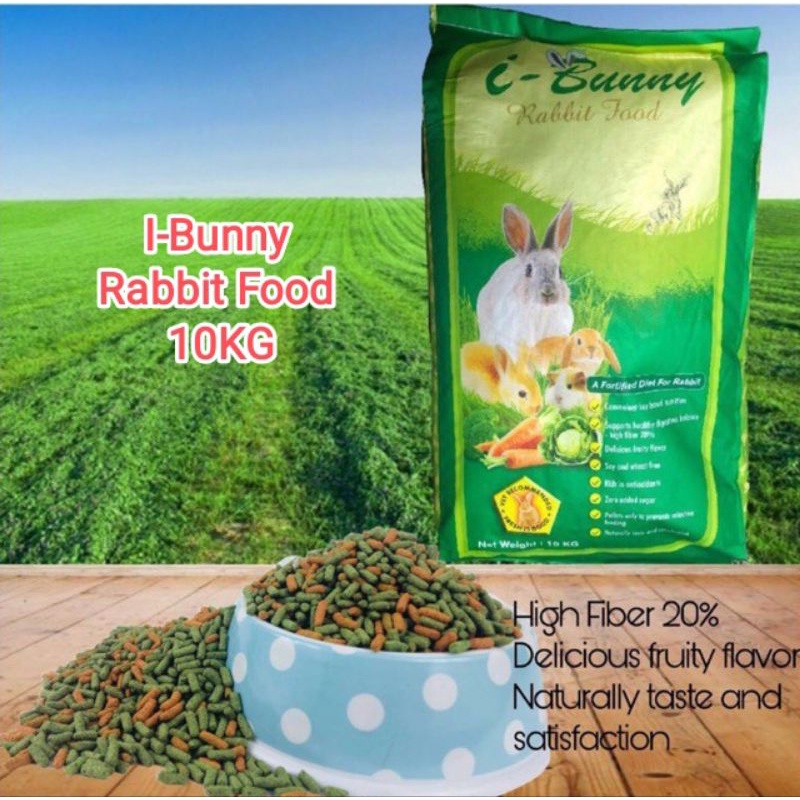 iBunny Rabbit Food 10kg / I Bunny Rabbit & Guinea Pig Food / Makanan Pellet Arnab Berkualiti