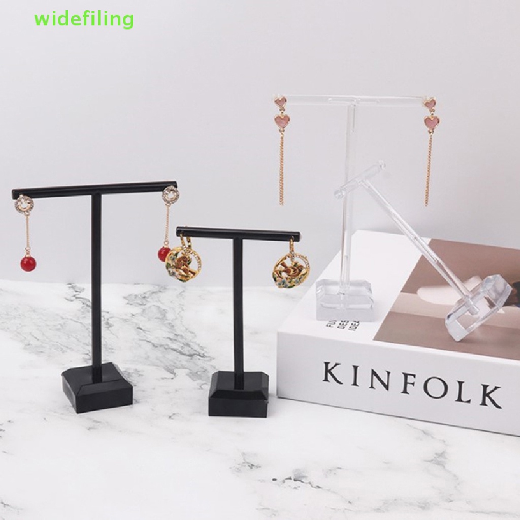 widefiling Metal Jewelry Display Stand Black Clear Acrylic Stud Earring Holder Hook Hanger Counter Case Jewelry Organizer Bouches Ornament Nice