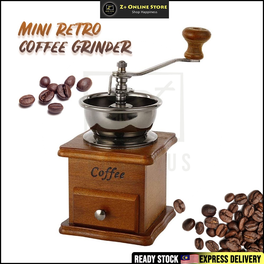 ZPLUS Retro Wooden Manual Coffee Grinder Manual Hand Coffee Bean Expresso Coffee Maker Grinder