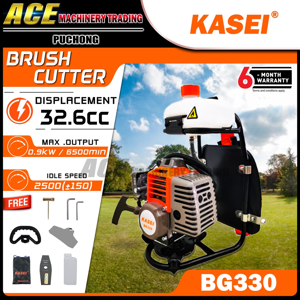 KASEI BG330 Backpack Brush Cutter Mesin Potong Rumput Galas (Ready Stock) (32.6cc)